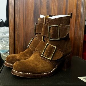 FRYE buckled booties, size 6.5, still have the box